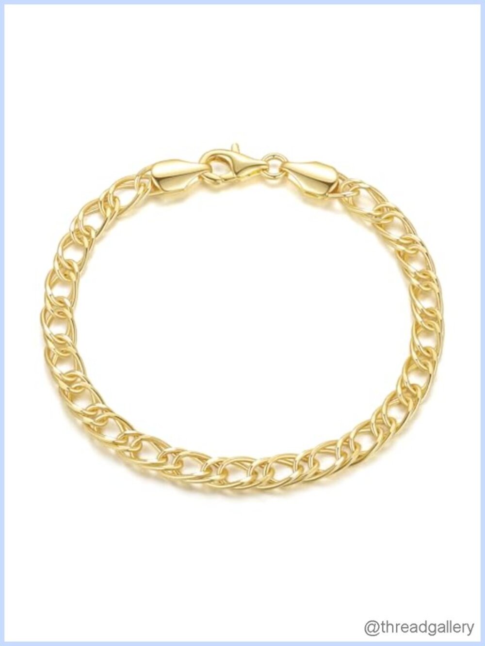 14k Gold Plated Cuban Chain Bracelet Women Non Tarnish Lobster Clasp